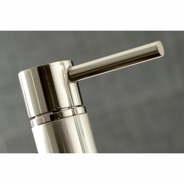 Concord KS8278DLBS Two-Handle 4-Hole Deck Mount Bridge Kitchen Faucet with Brass Side Sprayer, Brushed Nickel