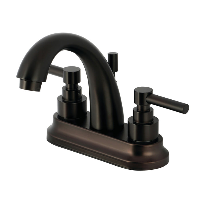 Elinvar KS8615EL Double-Handle 3-Hole Deck Mount 4-Inch Centerset Bathroom Faucet with Brass Pop-Up, Oil Rubbed Bronze