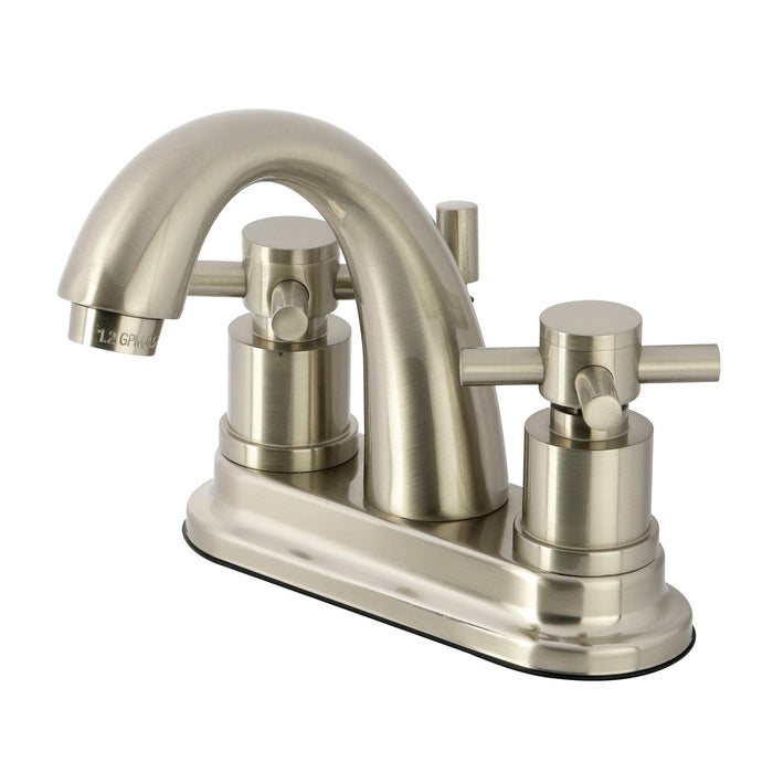 Concord KS8618DX Double-Handle 3-Hole Deck Mount 4-Inch Centerset Bathroom Faucet with Brass Pop-Up, Brushed Nickel