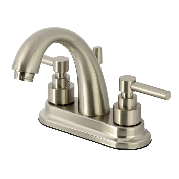 Elinvar KS8618EL Double-Handle 3-Hole Deck Mount 4-Inch Centerset Bathroom Faucet with Brass Pop-Up, Brushed Nickel