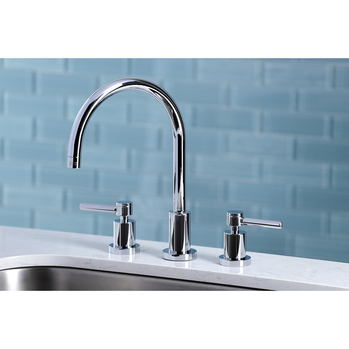 Concord KS8721DLLS Two-Handle 3-Hole Deck Mount Widespread Kitchen Faucet, Polished Chrome