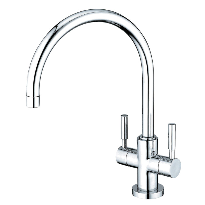 Concord KS8771DLLS Two-Handle 1-or-3 Hole Kitchen Faucet with Deck Plate, Polished Chrome