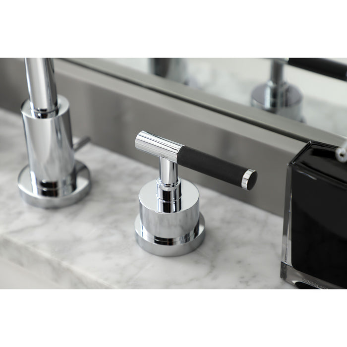 Kaiser KS8921CKL Two-Handle 3-Hole Deck Mount Widespread Bathroom Faucet with Brass Pop-Up Drain, Polished Chrome