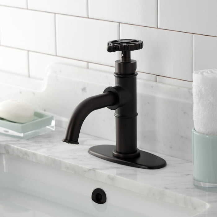 Fuller KSD2825CG Single-Handle 1-Hole Deck Mount Bathroom Faucet with Push Pop-Up and Deck Plate, Oil Rubbed Bronze