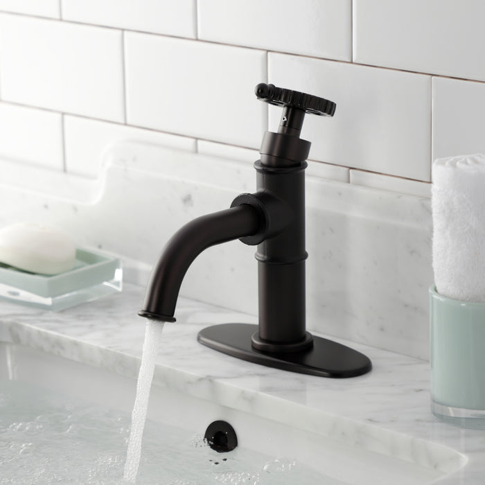 Fuller KSD2825CG Single-Handle 1-Hole Deck Mount Bathroom Faucet with Push Pop-Up and Deck Plate, Oil Rubbed Bronze