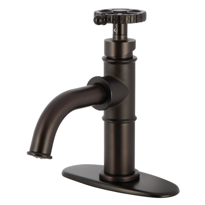 Fuller KSD2825CG Single-Handle 1-Hole Deck Mount Bathroom Faucet with Push Pop-Up and Deck Plate, Oil Rubbed Bronze