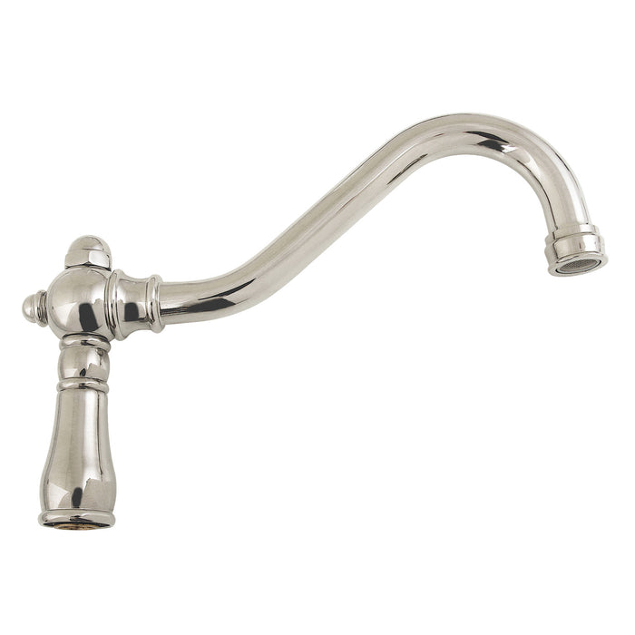 Vintage KSP3246 8-1/2" Brass Faucet Spout, 1.2 GPM, Polished Nickel