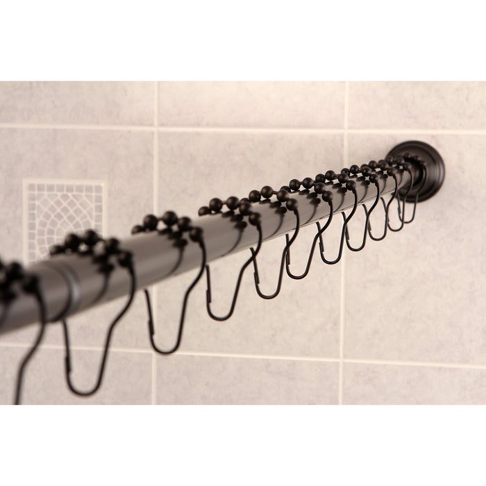 Edenscape KSR115 60-Inch to 72-Inch Adjustable Shower Curtain Rod with Rings Combo, Oil Rubbed Bronze