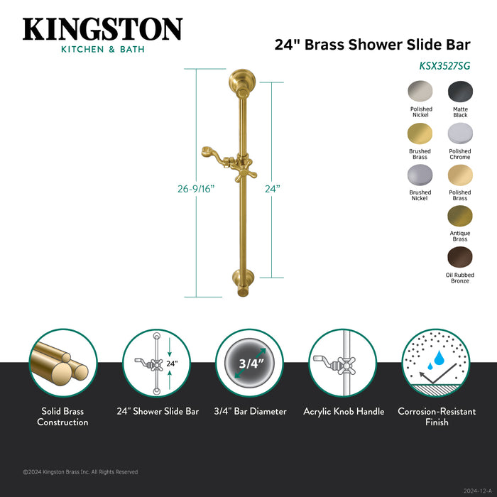 Made To Match KSX3522SG 24-Inch Brass Shower Slide Bar, Polished Brass