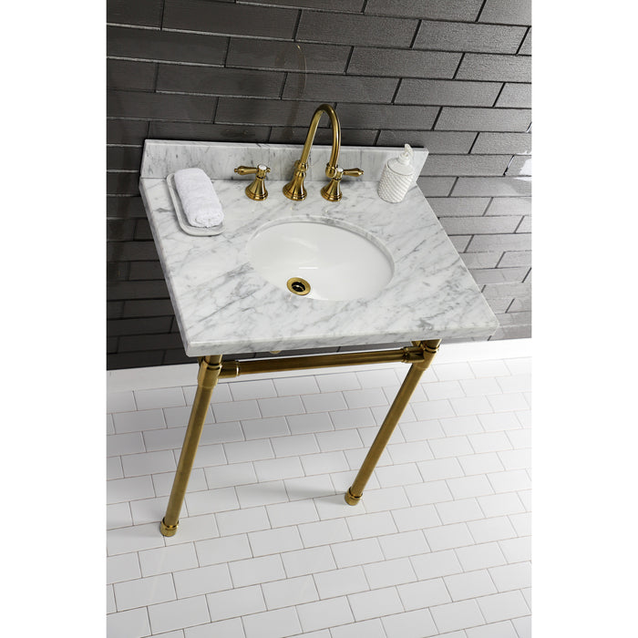 Templeton KVPB3022M38 Marble Vanity Sink Top, Carrara Marble