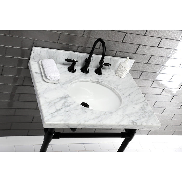 Templeton KVPB3022M38 Marble Vanity Sink Top, Carrara Marble