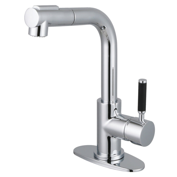 Kaiser LS2411DKL Single-Handle 1-or-3 Hole Deck Mount Pull-Out Sprayer Kitchen Faucet, Polished Chrome