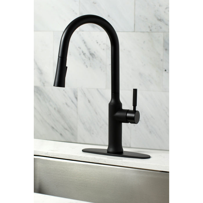 Kaiser LS2720DKL Single-Handle Pull-Down Kitchen Faucet, Matte Black