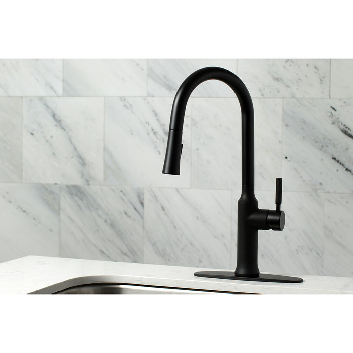 Kaiser LS2720DKL Single-Handle Pull-Down Kitchen Faucet, Matte Black