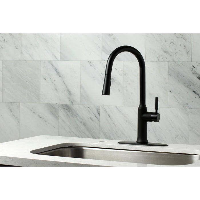 Kaiser LS2720DKL Single-Handle Pull-Down Kitchen Faucet, Matte Black