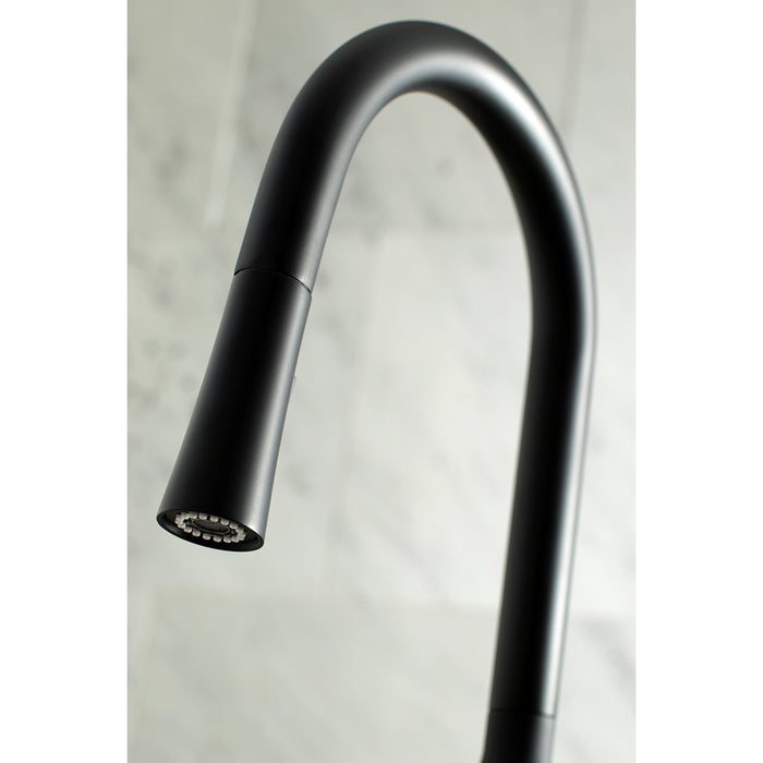 New York LS2720NYL Single-Handle Pull-Down Kitchen Faucet, Matte Black