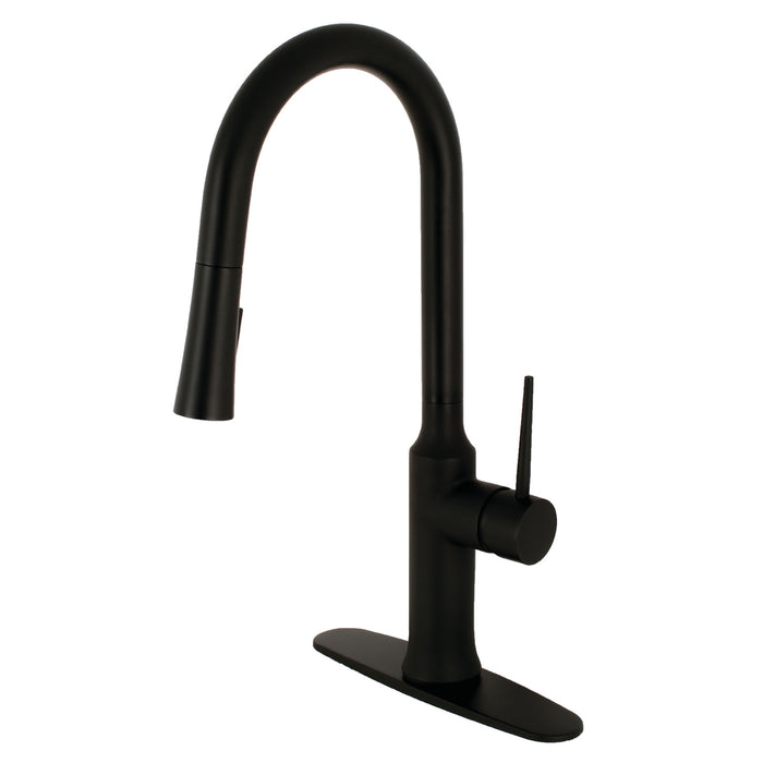 New York LS2720NYL Single-Handle Pull-Down Kitchen Faucet, Matte Black