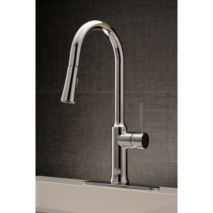 New York LS2721NYL Single-Handle Pull-Down Kitchen Faucet, Polished Chrome