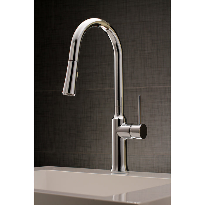 New York LS2721NYL Single-Handle Pull-Down Kitchen Faucet, Polished Chrome