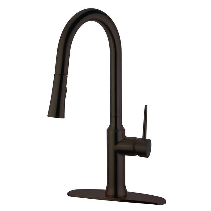 New York LS2725NYL Single-Handle Pull-Down Kitchen Faucet, Oil Rubbed Bronze