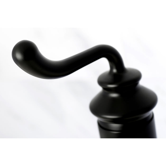 Royale LS5410RL Single-Handle 1-Hole Deck Mount Bathroom Faucet with Push Pop-Up, Matte Black