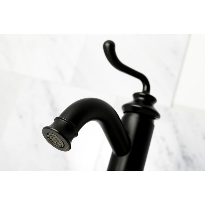 Royale LS5410RL Single-Handle 1-Hole Deck Mount Bathroom Faucet with Push Pop-Up, Matte Black