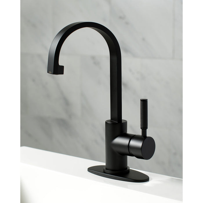 Kaiser LS8210DKL Single-Handle 1-Hole Deck Mount Bathroom Faucet with Push Pop-Up, Matte Black