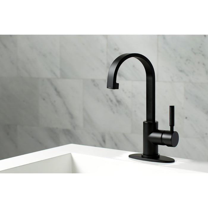 Kaiser LS8210DKL Single-Handle 1-Hole Deck Mount Bathroom Faucet with Push Pop-Up, Matte Black