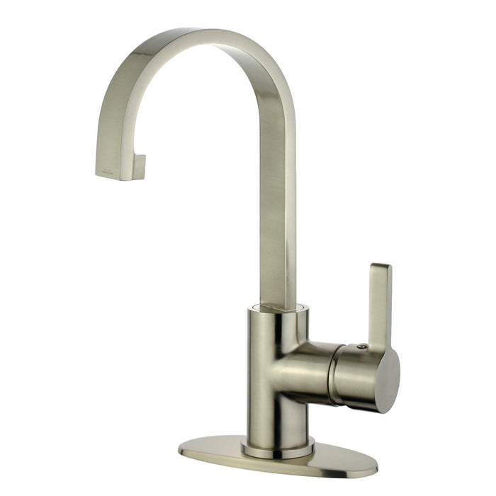 Continental LS8218CTL One-Handle 1-Hole Bathroom Faucet with Deck Plate and Push Pop-Up Drain, Brushed Nickel