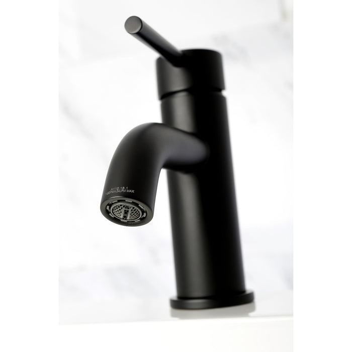 Concord LS8220DL Single-Handle 1-Hole Deck Mount Bathroom Faucet with Push Pop-Up, Matte Black