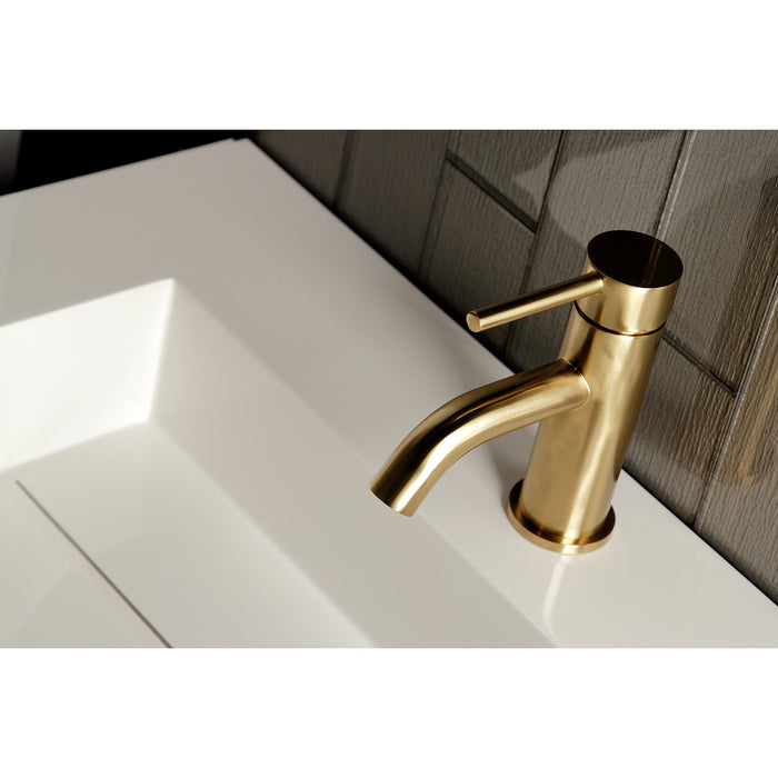 Concord LS8223DL One-Handle 1-Hole Bathroom Faucet with Push Pop-Up Drain, Brushed Brass