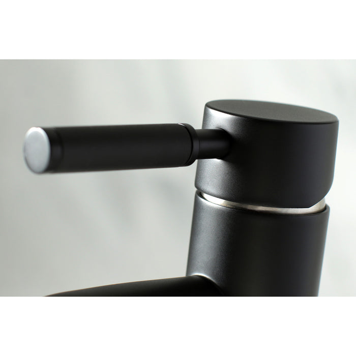 Kaiser LS8229DKL One-Handle 1-Hole Bathroom Faucet with Push Pop-Up Drain, Matte Black/Brushed Nickel