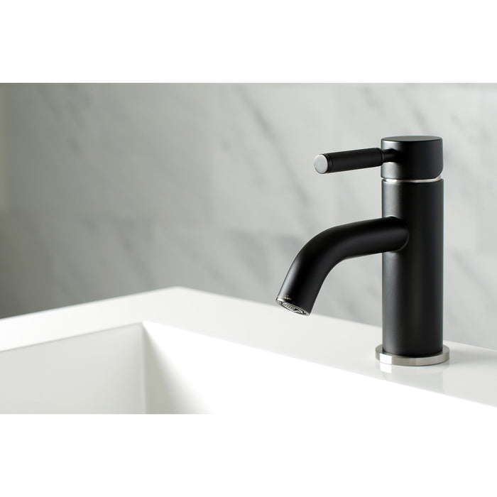 Kaiser LS8229DKL One-Handle 1-Hole Bathroom Faucet with Push Pop-Up Drain, Matte Black/Brushed Nickel