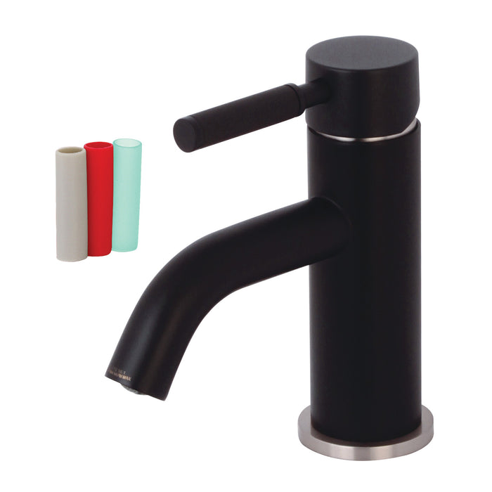 Kaiser LS8229DKL One-Handle 1-Hole Bathroom Faucet with Push Pop-Up Drain, Matte Black/Brushed Nickel