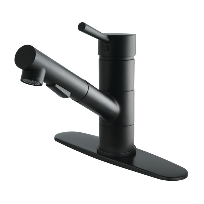 Concord LS8400DL Single-Handle 1-Hole Deck Mount Pull-Out Sprayer Kitchen Faucet, Matte Black