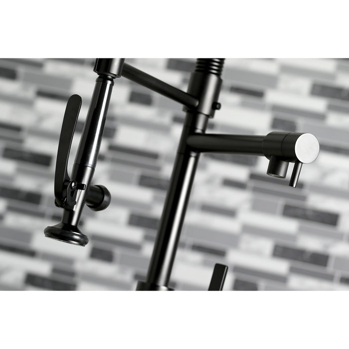 Continental LS8500CTL Single-Handle 1-Hole Deck Mount Pre-Rinse Kitchen Faucet, Matte Black