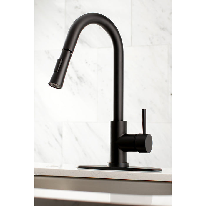 Concord LS8620DL Single-Handle Pull-Down Kitchen Faucet, Matte Black