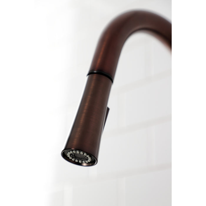 Concord LS8625DL Single-Handle 1-Hole Deck Mount Pull-Down Sprayer Kitchen Faucet, Oil Rubbed Bronze