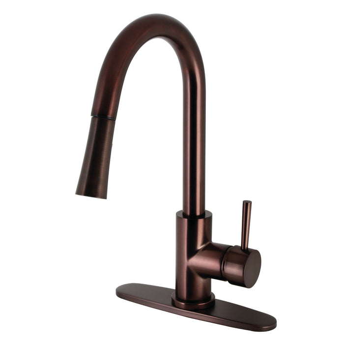 Concord LS8625DL Single-Handle 1-Hole Deck Mount Pull-Down Sprayer Kitchen Faucet, Oil Rubbed Bronze