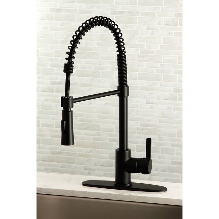 Continental LS8670CTL Single-Handle 1-Hole Deck Mount Pre-Rinse Kitchen Faucet, Matte Black