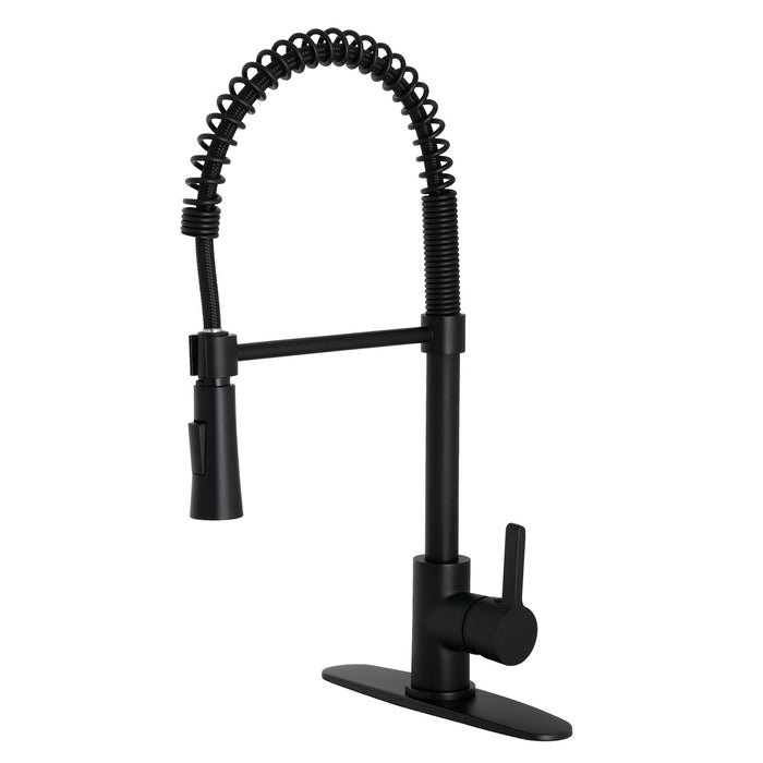 Continental LS8670CTL Single-Handle 1-Hole Deck Mount Pre-Rinse Kitchen Faucet, Matte Black