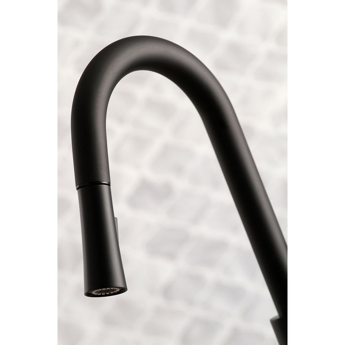 Continental LS8680CTL Single-Handle Pull-Down Kitchen Faucet, Matte Black