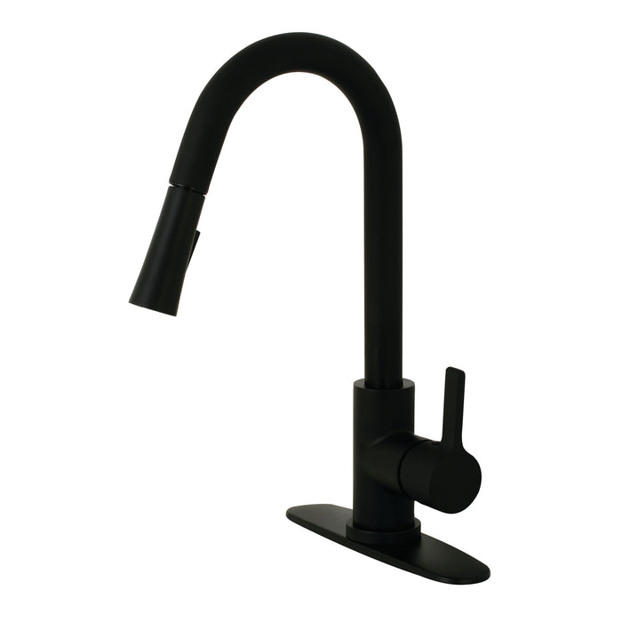 Continental LS8680CTL Single-Handle Pull-Down Kitchen Faucet, Matte Black