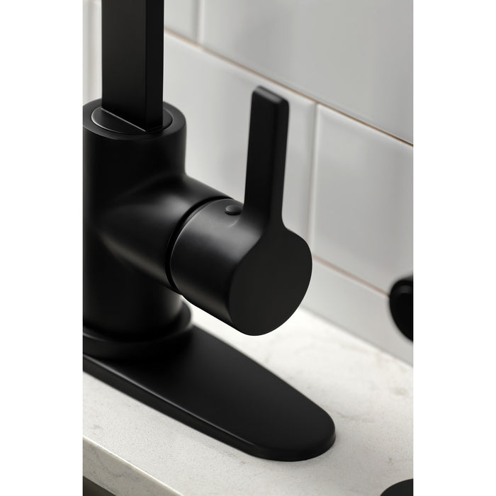 Continental LS8710CTLBS Single-Handle 1-or-3 Hole Deck Mount Kitchen Faucet with Brass Side Sprayer, Matte Black