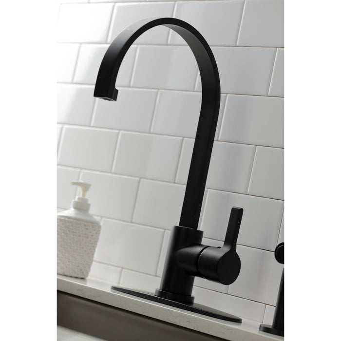 Continental LS8710CTLBS Single-Handle 1-or-3 Hole Deck Mount Kitchen Faucet with Brass Side Sprayer, Matte Black