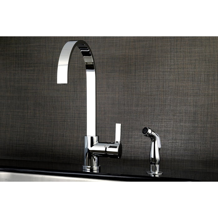 Continental LS8711CTLSP Single-Handle 2-Hole Deck Mount Kitchen Faucet with Side Sprayer, Polished Chrome