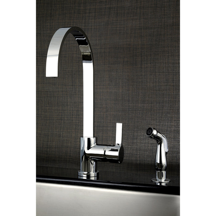 Continental LS8711CTLSP Single-Handle 2-Hole Deck Mount Kitchen Faucet with Side Sprayer, Polished Chrome