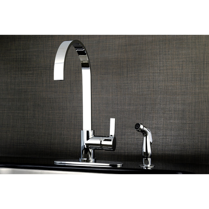 Continental LS8711CTLSP Single-Handle 2-Hole Deck Mount Kitchen Faucet with Side Sprayer, Polished Chrome