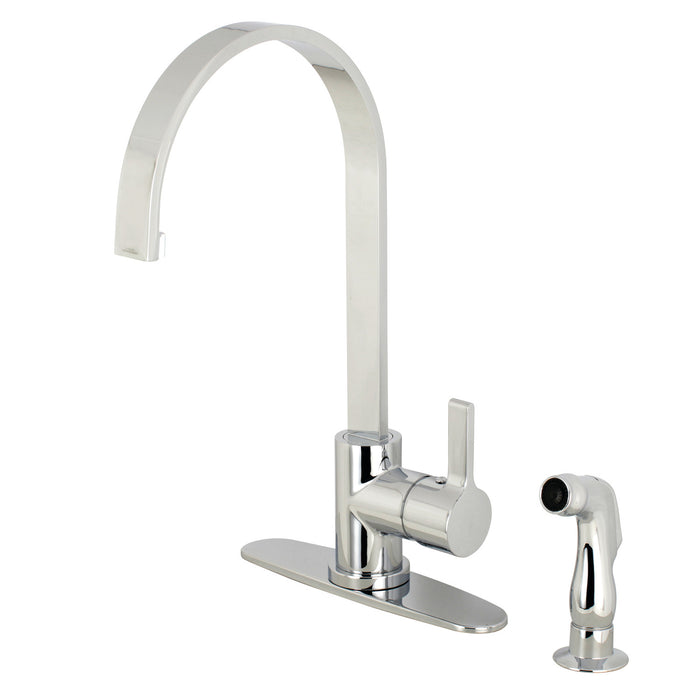 Continental LS8711CTLSP Single-Handle 2-Hole Deck Mount Kitchen Faucet with Side Sprayer, Polished Chrome