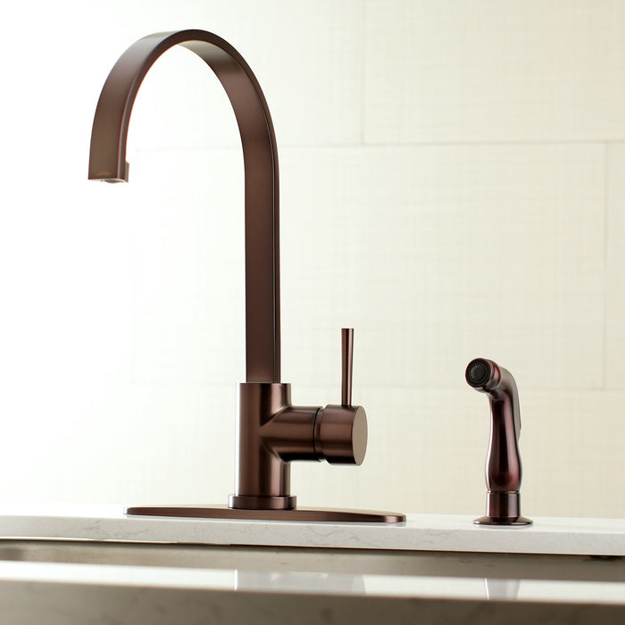 Concord LS8715DLSP Single-Handle 2-Hole Deck Mount Kitchen Faucet with Side Sprayer, Oil Rubbed Bronze